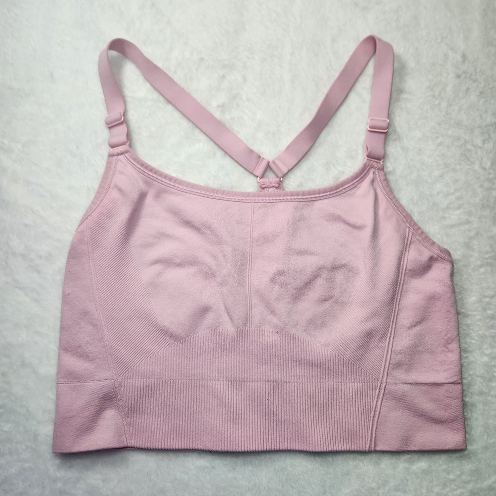 All in Motion Pink Seamless Adjustable Racerback Sports Bra Womens XL Yoga Gym